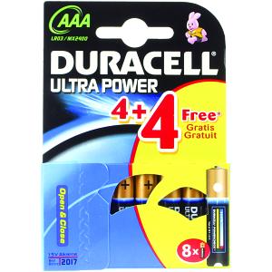 Duracell Ultra Power AAA 4Pakke+4 Gratis