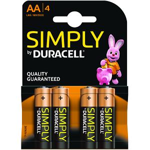 Duracell Simply AA pakke med 4 Batterier