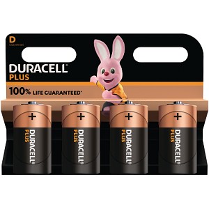 Duracell Plus D Size 4 Pack