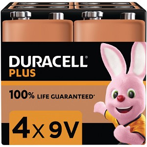 Duracell Plus Power 9v pakke af 4