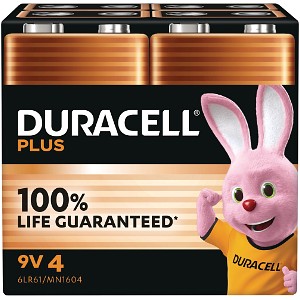 Duracell Plus Power 9v 4 Pak