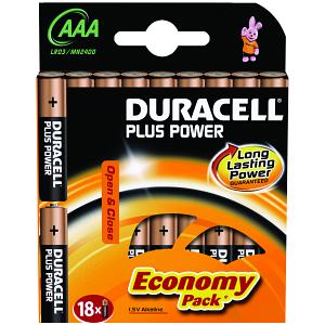 Duracell Plus Power AAA 18 Pakke af Batterier