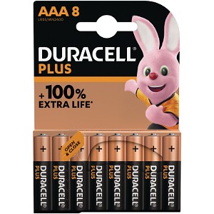 Duracell Plus Power AAA 8 Pakke af Batterier
