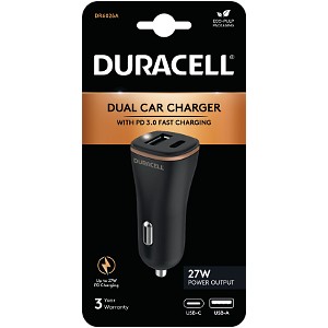 Duracell USB-A + USB-C oplader i bilen