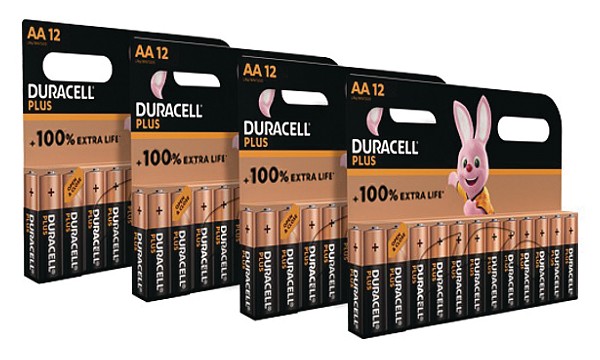 Duracell Plus AA-batteri pakke med 48